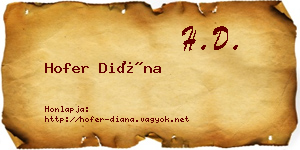Hofer Diána névjegykártya
